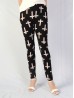 Plus Size Cross Print Stretchy Leggings